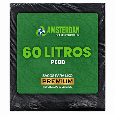 SACO LIXO REFOR PRETO 060 L-5KG-AMSTERDAN