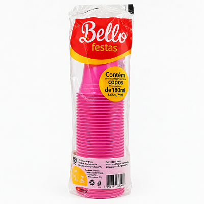 COPO 180ML ROSA 40UN - BELLO