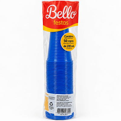 COPO 200ML AZUL 50UN - BELLO