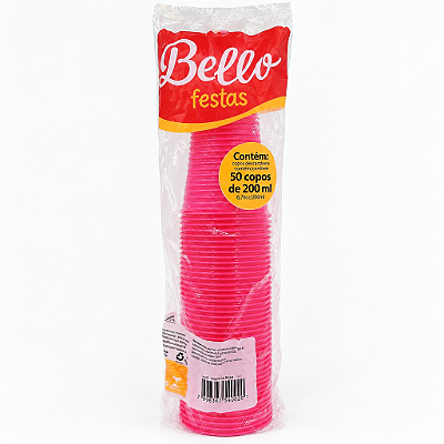 COPO 200ML PINK 50UN - BELLO