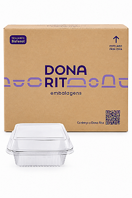 POTE QUADRADO 650 C/TP 200ML 300UN-D RITA