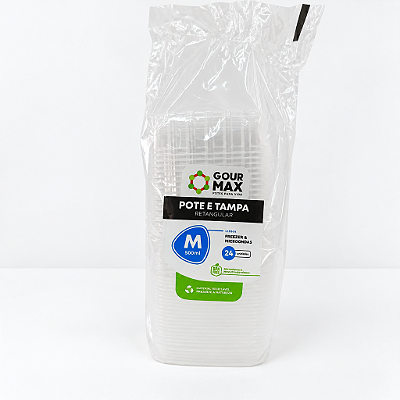 POTE PP 500ML RETANG M TRANSP C/TP 24UN