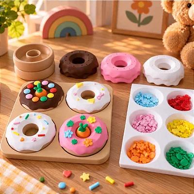 Kit Oficina de Donuts Infantil 64 Peças