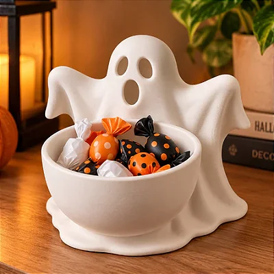 Pote Fantasma Halloween Porta-Doces