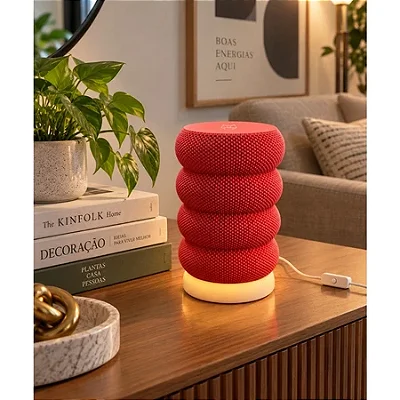 Luminária de Mesa Cesto Ondulada Moderna Marsala LED