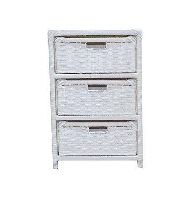 Gaveteiro 3 Gavetas Junco Fibra Vime Sintético 44x32x65