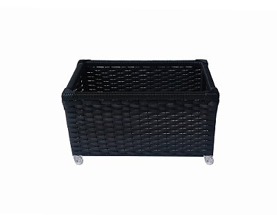 Kit 1 Cesto 100x35x33 e 1 cesto 100x33x26 Sintético Preto Rodizios