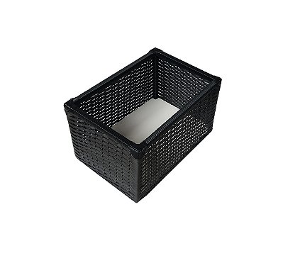 Cesto Vime Sintético Preto 40x30x20