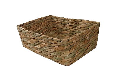 Cesta de Palha de taboa vime caixa organizadora 28x20x10