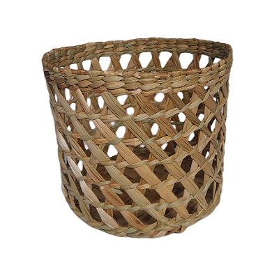 Cesto Redondo Cachepot Organizador Taboa Natural 25x22