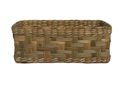 Cesta de Palha de Taboa Vime Organizadora 22x12x08