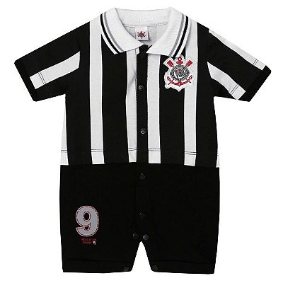 Macacão Bebê Corinthians Uniforme Campo Oficial