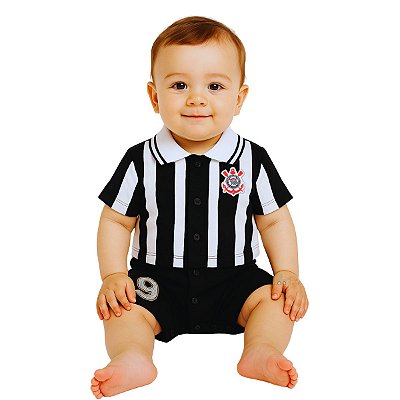Macacão Bebê Corinthians Uniforme Campo Oficial