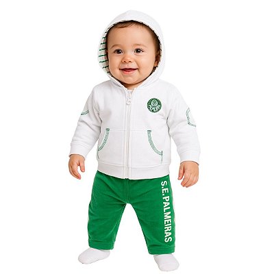 Agasalho Bebê Palmeiras Conjunto Plush Meninos Oficial