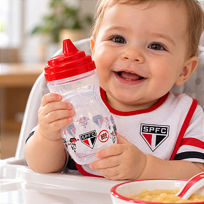 Copo Infantil São Paulo Alto Relevo Kids Gol 400 ml