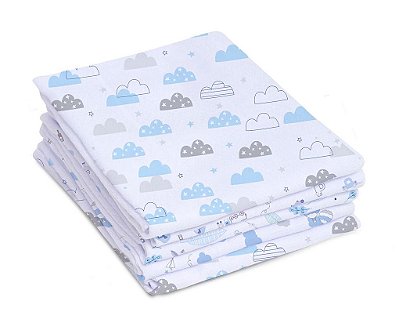 Kit Fralda Bebê Super Luxo Mami Com 5 Pçs Azul Papi