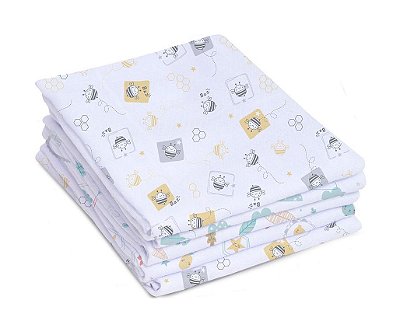 Kit Fralda Bebê Super Luxo Mami Com 5 Pçs Neutro Papi