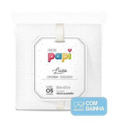 Kit Fralda Super Luxo Mami Com 5 Pçs Branca Papi