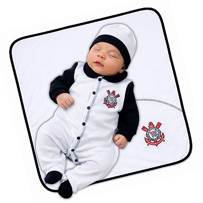 Kit Bebê Corinthians Saída de Maternidade Plush Oficial