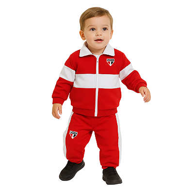 Conjunto Agasalho São Paulo Infantil Microfibra Oficial