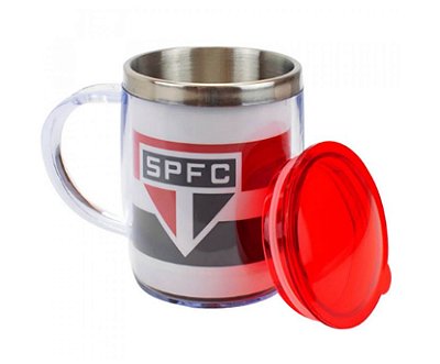 Caneca De Inox Térmica Com Tampa São Paulo 450ml