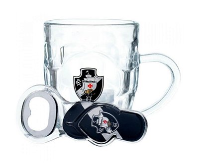 Caneca De Vidro Com Abridor Vasco 310ml