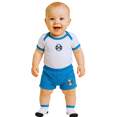 Kit Conjunto Grêmio Body Shorts e Meia Oficial