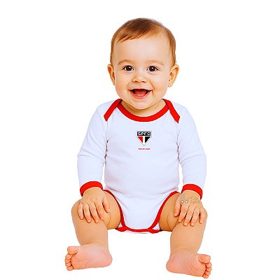 Body São Paulo Longo Branco Torcida Baby Oficial