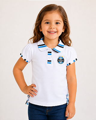 Camisa Polo Infantil Grêmio Feminina Oficial