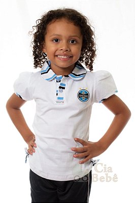 Camisa Polo Infantil Grêmio Feminina Oficial