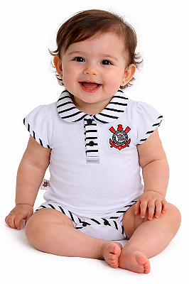 Body Corinthians Manga Curta Feminino Oficial