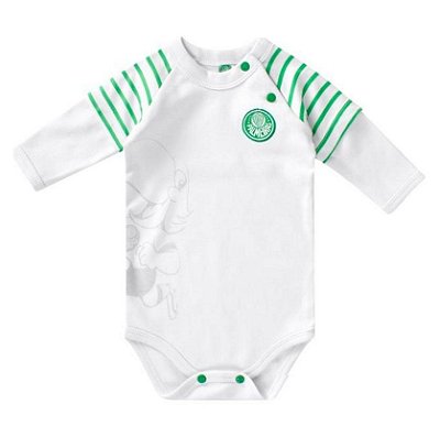 Body Bebê Palmeiras Manga Longa Oficial