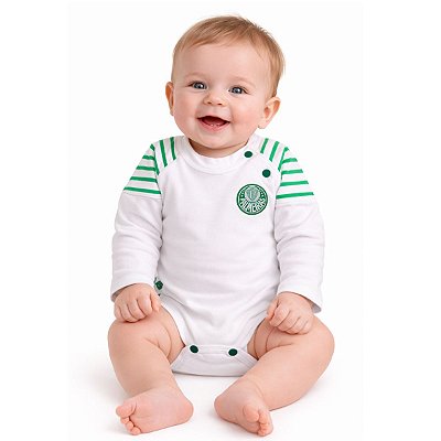 Body Bebê Palmeiras Manga Longa 100% Algodão Oficial