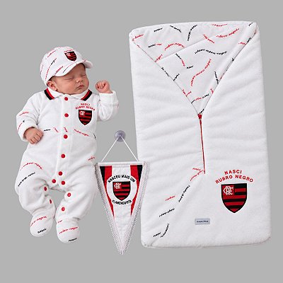 Kit Maternidade Plush Flamengo com Saco de Dormir Oficial