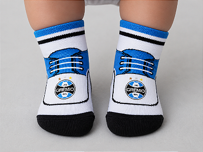 Meia Chuteira Bebê Grêmio Pequenos Craques Oficial