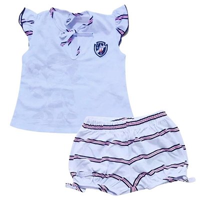 Pijama Infantil Vasco Curto Feminino Oficial