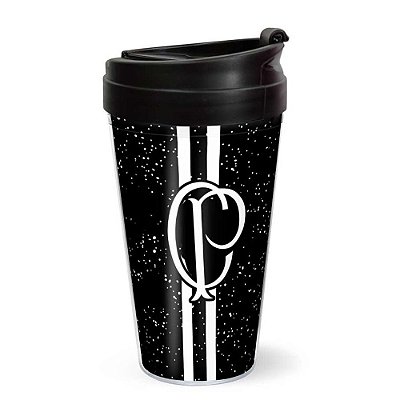 Copo Viagem Corinthians Preto 350ml Oficial