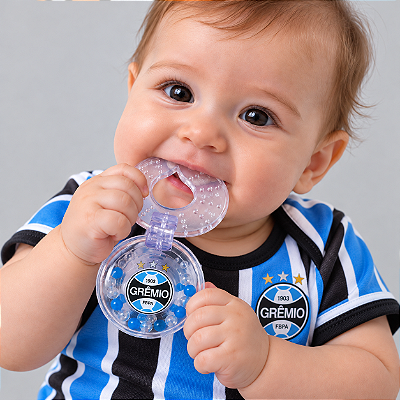 Chocalho Mordedor Bebê Grêmio Kids Gol Oficial