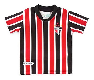 Camisa Bebê São Paulo Listras Tricolor Torcida Baby