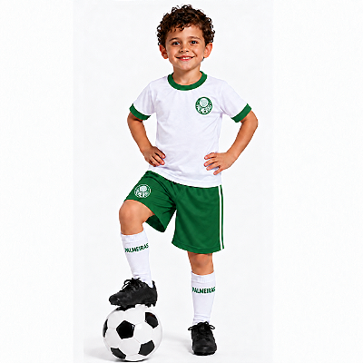 Uniforme Palmeiras Bebê Infantil Juvenil Branco Oficial