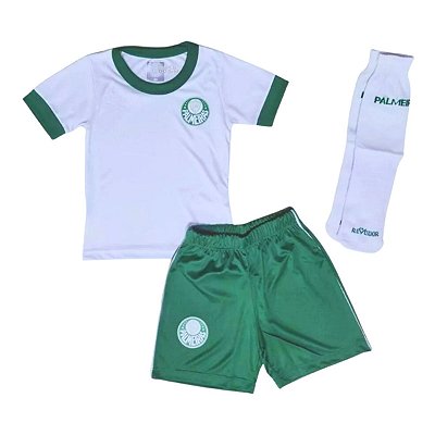 Uniforme Infantil Palmeiras Branco Artilheiro Oficial