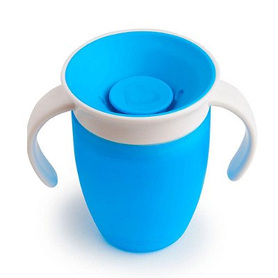 Copo 360º Miracle Cup Com Tampa 207ml Azul Munchkin