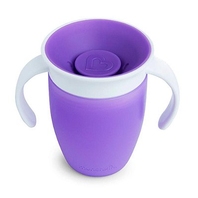 Copo 360º Miracle Cup Com Tampa 207ml Roxo Munchkin