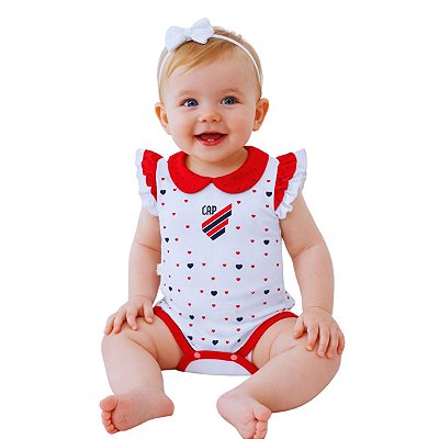 Body Athlético PR Meninas Estampa Corações Oficial