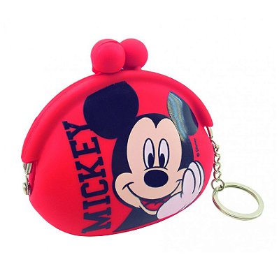 Porta Moeda Vermelho De Silicone Mickey Disney