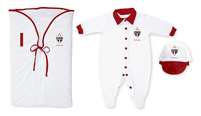 Kit São Paulo Saída Maternidade Branco - Torcida Baby