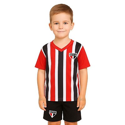 Uniforme Infantil São Paulo Listrado Oficial
