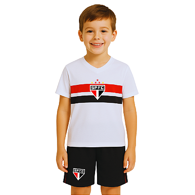 Uniforme Infantil São Paulo Com Camiseta e Shorts Oficial