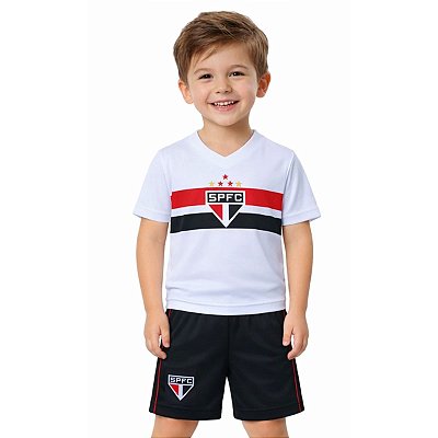 Uniforme Infantil São Paulo Com Camiseta e Shorts Oficial