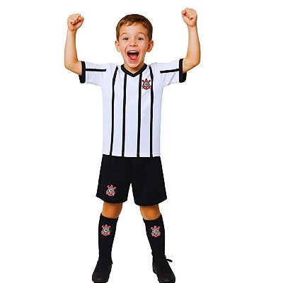 Uniforme Infantil Corinthians Kit 3 Peças Oficial